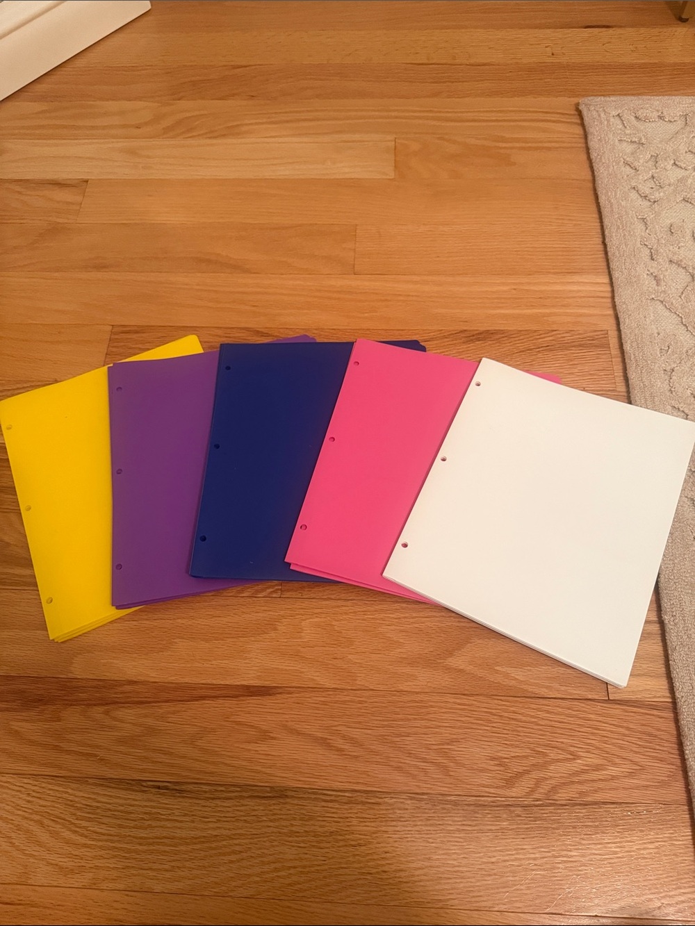 FOLDER PACK - White, Pink, Blue, Purple, Yellow